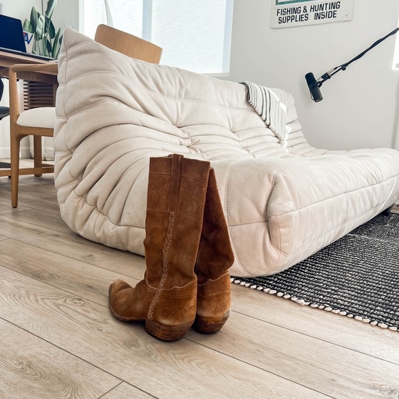 True Vintage Handmade Genuine Leather Brown Western Cowboy Boots USA - Picture 5 of 9